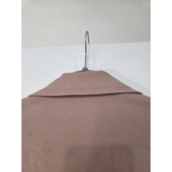 Sundance Tan Cotton Double Breasted Floral Lining Neutral Peacoat Jacket Size XS - Picture 11 of 14